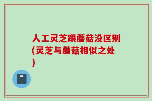 人工灵芝跟蘑菇没区别(灵芝与蘑菇相似之处)