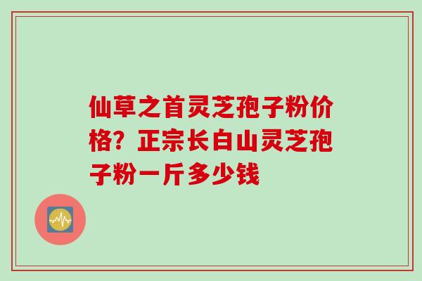 仙草之首灵芝孢子粉价格？正宗长白山灵芝孢子粉一斤多少钱