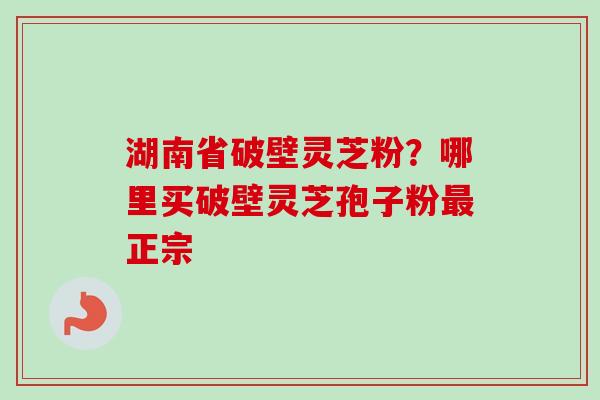 湖南省破壁灵芝粉？哪里买破壁灵芝孢子粉最正宗