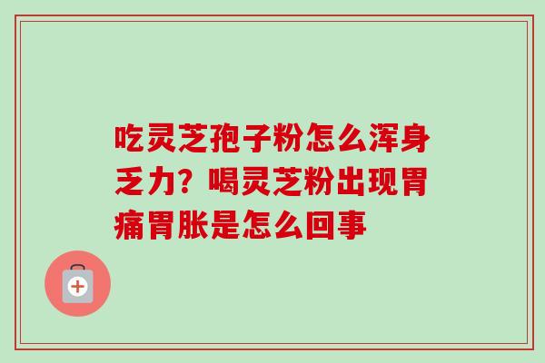 吃灵芝孢子粉怎么浑身乏力？喝灵芝粉出现胃痛胃胀是怎么回事