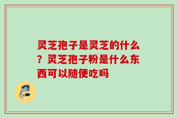 灵芝孢子是灵芝的什么？灵芝孢子粉是什么东西可以随便吃吗
