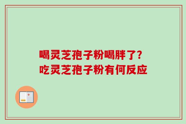 喝灵芝孢子粉喝胖了？吃灵芝孢子粉有何反应