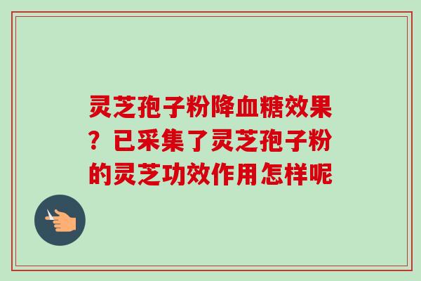 灵芝孢子粉降血糖效果？已采集了灵芝孢子粉的灵芝功效作用怎样呢