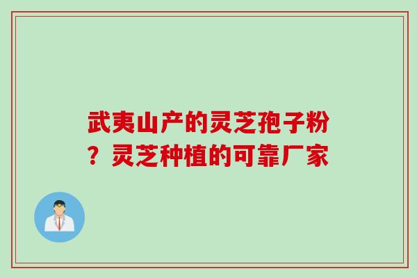 武夷山产的灵芝孢子粉？灵芝种植的可靠厂家