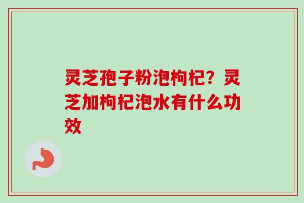灵芝孢子粉泡枸杞？灵芝加枸杞泡水有什么功效