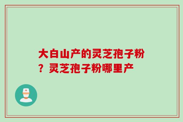 大白山产的灵芝孢子粉？灵芝孢子粉哪里产