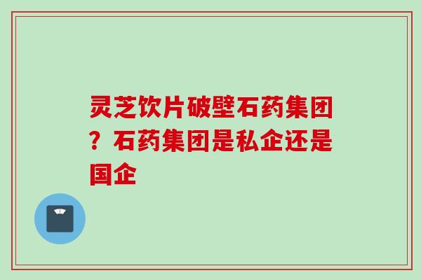 灵芝饮片破壁石药集团？石药集团是私企还是国企