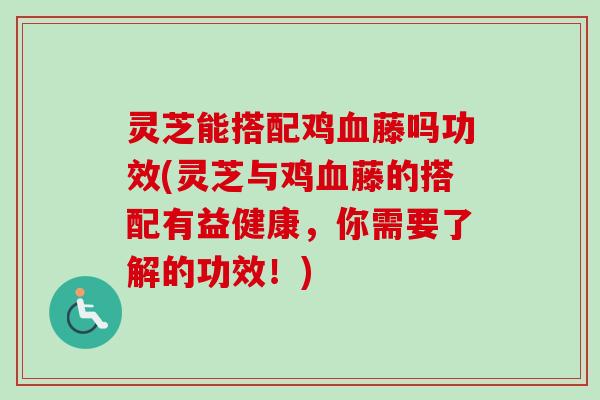灵芝能搭配鸡藤吗功效(灵芝与鸡藤的搭配有益健康,你需要了解的功效!) 灵芝能搭配鸡藤吗功效(灵芝与鸡藤的搭配有益健康,你需要了解的功效!)