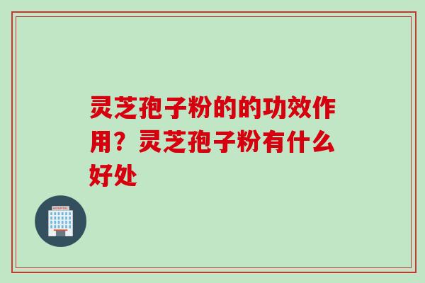 灵芝孢子粉的的功效作用？灵芝孢子粉有什么好处