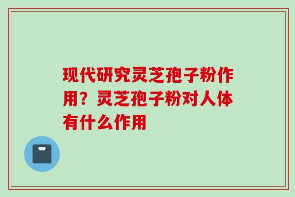 现代研究灵芝孢子粉作用？灵芝孢子粉对人体有什么作用