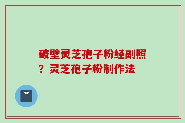 破壁灵芝孢子粉经副照？灵芝孢子粉制作法