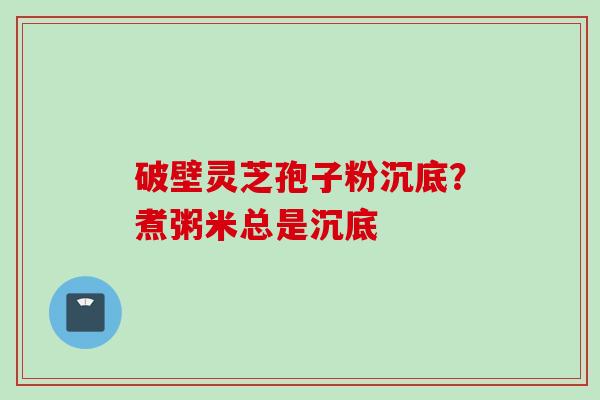 破壁灵芝孢子粉沉底？煮粥米总是沉底