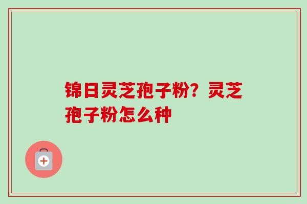 锦日灵芝孢子粉？灵芝孢子粉怎么种