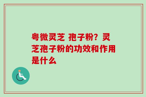 粤微灵芝 孢子粉？灵芝孢子粉的功效和作用是什么