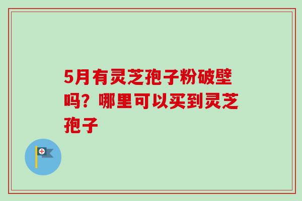 5月有灵芝孢子粉破壁吗？哪里可以买到灵芝孢子