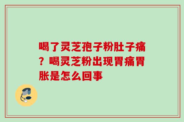 喝了灵芝孢子粉肚子痛？喝灵芝粉出现胃痛胃胀是怎么回事