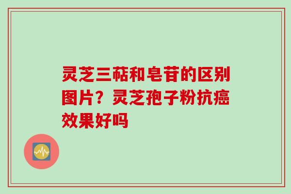 灵芝三萜和皂苷的区别图片？灵芝孢子粉抗癌效果好吗
