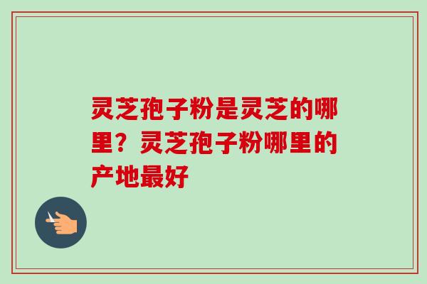 灵芝孢子粉是灵芝的哪里？灵芝孢子粉哪里的产地最好