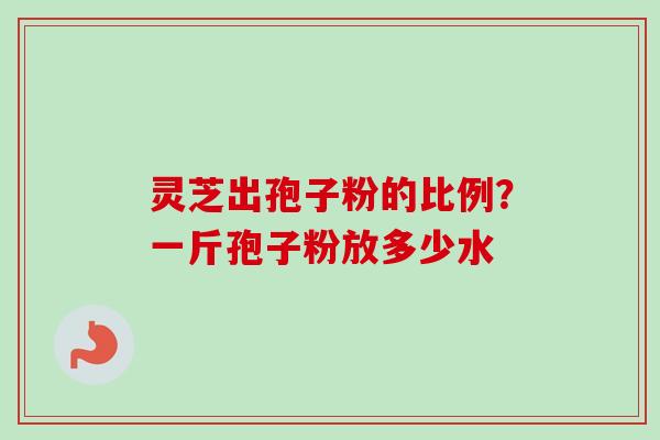 灵芝出孢子粉的比例？一斤孢子粉放多少水