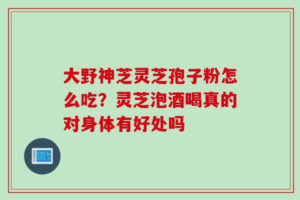 大野神芝灵芝孢子粉怎么吃？灵芝泡酒喝真的对身体有好处吗