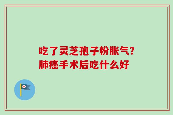 吃了灵芝孢子粉胀气？肺癌手术后吃什么好