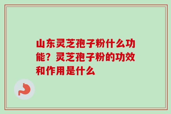 山东灵芝孢子粉什么功能？灵芝孢子粉的功效和作用是什么