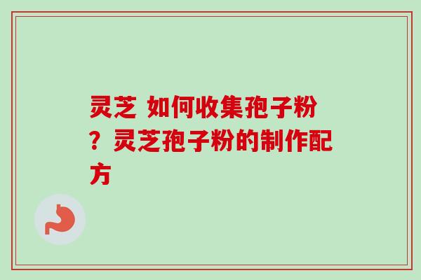 灵芝 如何收集孢子粉？灵芝孢子粉的制作配方