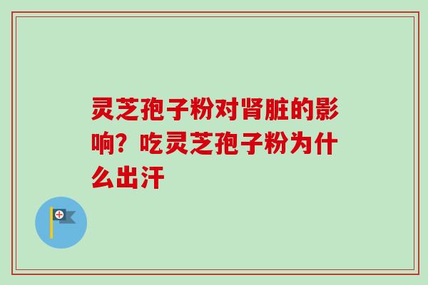 灵芝孢子粉对肾脏的影响？吃灵芝孢子粉为什么出汗