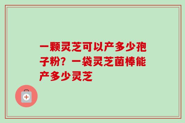 一颗灵芝可以产多少孢子粉？一袋灵芝菌棒能产多少灵芝