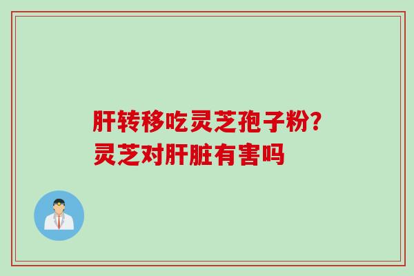 肝转移吃灵芝孢子粉？灵芝对肝脏有害吗