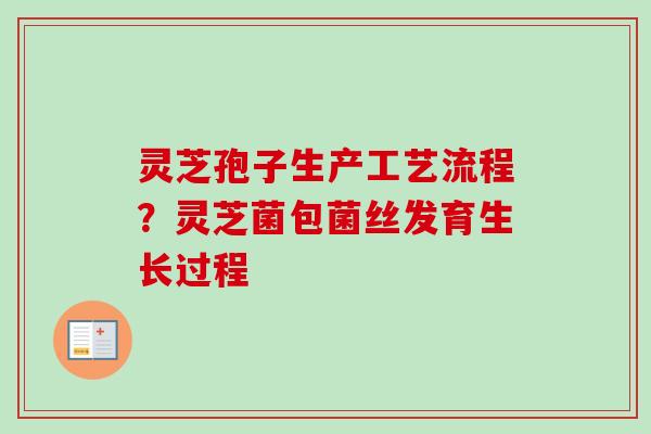 灵芝孢子生产工艺流程？灵芝菌包菌丝发育生长过程