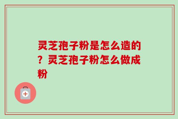 灵芝孢子粉是怎么造的？灵芝孢子粉怎么做成粉