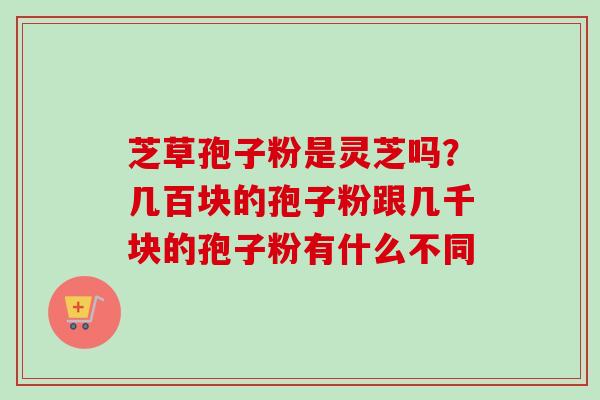 芝草孢子粉是灵芝吗？几百块的孢子粉跟几千块的孢子粉有什么不同