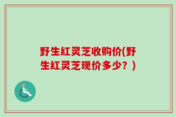 野生红灵芝收购价(野生红灵芝现价多少？)