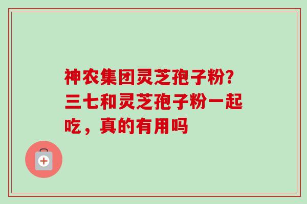 神农集团灵芝孢子粉？三七和灵芝孢子粉一起吃，真的有用吗
