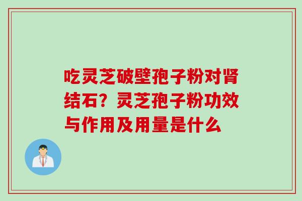 吃灵芝破壁孢子粉对肾结石？灵芝孢子粉功效与作用及用量是什么