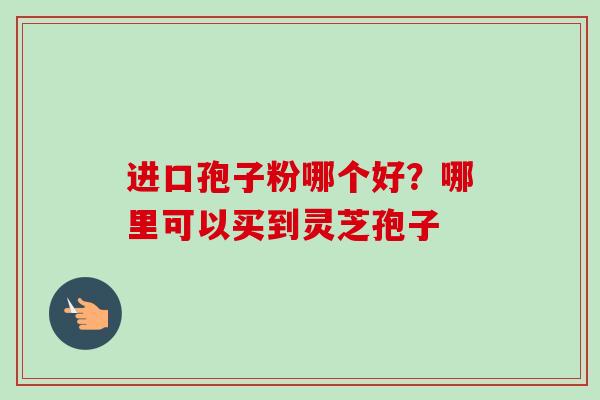 进口孢子粉哪个好？哪里可以买到灵芝孢子