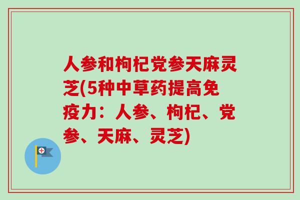 人参和枸杞党参天麻灵芝(5种中草药提高免疫力：人参、枸杞、党参、天麻、灵芝)