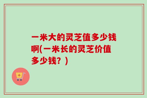 一米大的灵芝值多少钱啊(一米长的灵芝价值多少钱？)
