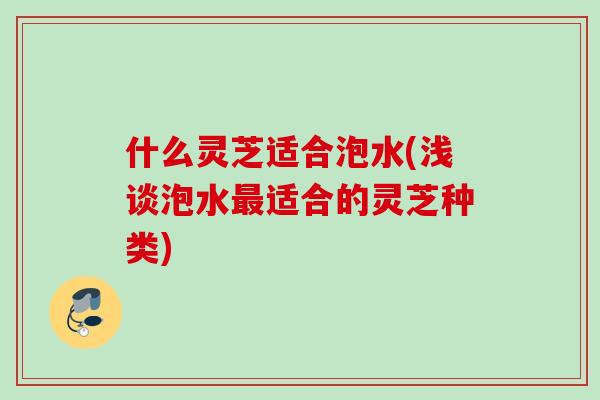 什么灵芝适合泡水(浅谈泡水最适合的灵芝种类)