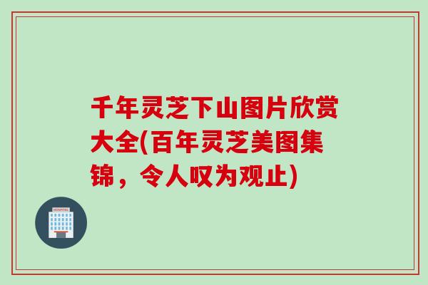 千年灵芝下山图片欣赏大全(百年灵芝美图集锦，令人叹为观止)