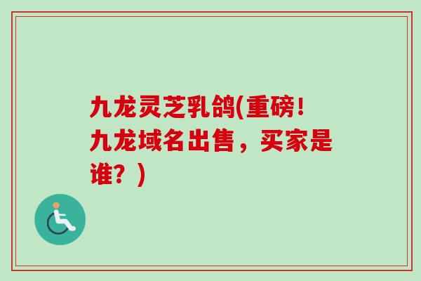 九龙灵芝乳鸽(重磅！九龙域名出售，买家是谁？)