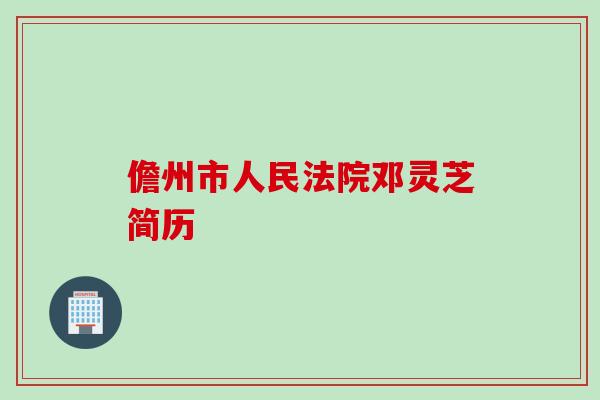 儋州市人民法院邓灵芝简历
