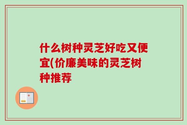 什么树种灵芝好吃又便宜(价廉美味的灵芝树种推荐