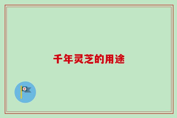 千年灵芝的用途