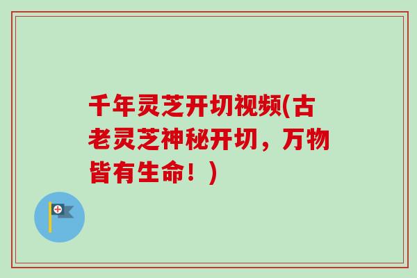 千年灵芝开切视频(古老灵芝神秘开切，万物皆有生命！)
