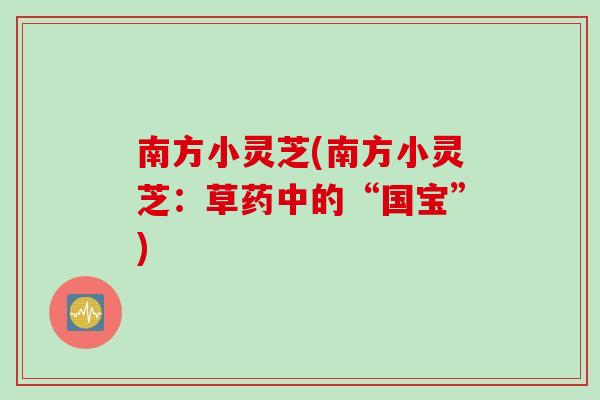 南方小灵芝(南方小灵芝：草药中的“国宝”)