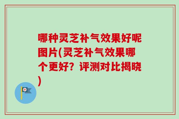 哪种灵芝补气效果好呢图片(灵芝补气效果哪个更好？评测对比揭晓)