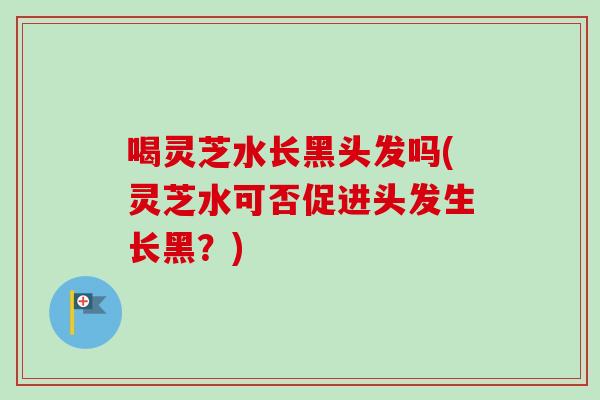 喝灵芝水长黑头发吗(灵芝水可否促进头发生长黑？)