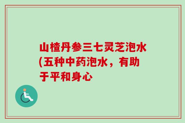 山楂丹参三七灵芝泡水(五种中药泡水，有助于平和身心